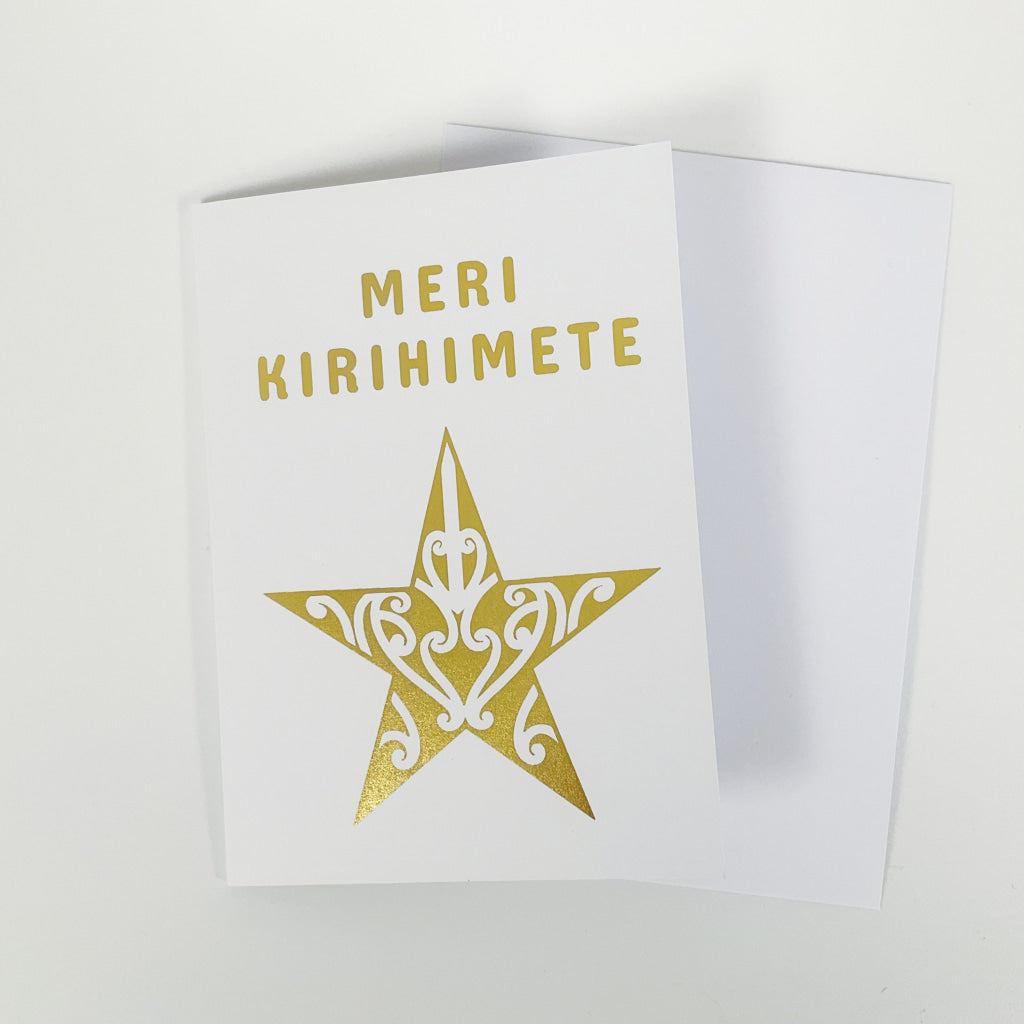 Tena Koe Greeting Cards - Meri Kirihimete Star