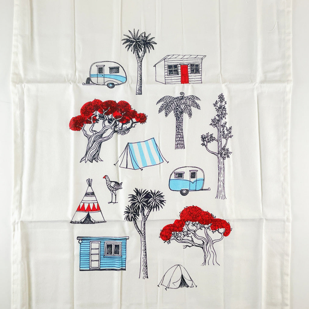 Wolfkamp & Stone - Happy Campers Tea Towel