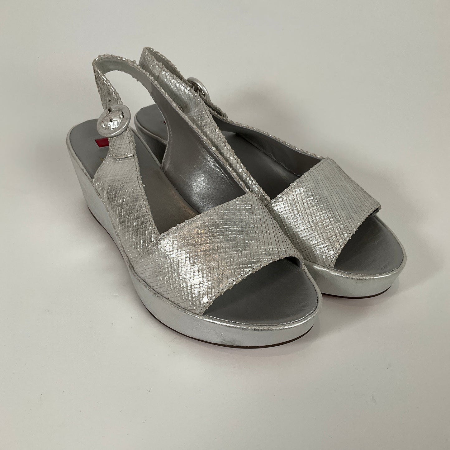 Hogl - Silver Wedge Sandals Size 6 Shoes