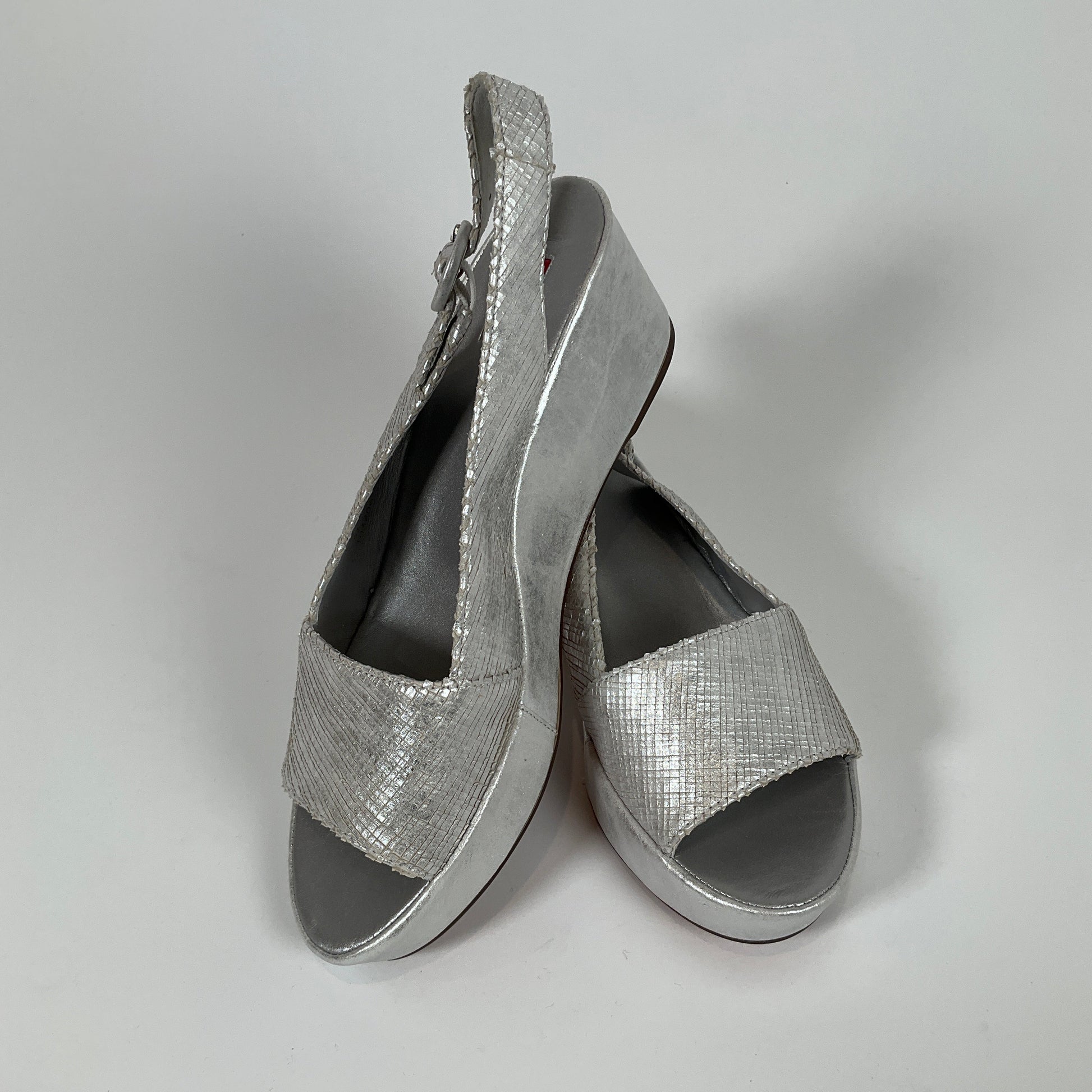 Hogl - Silver Wedge Sandals Size 6 Shoes