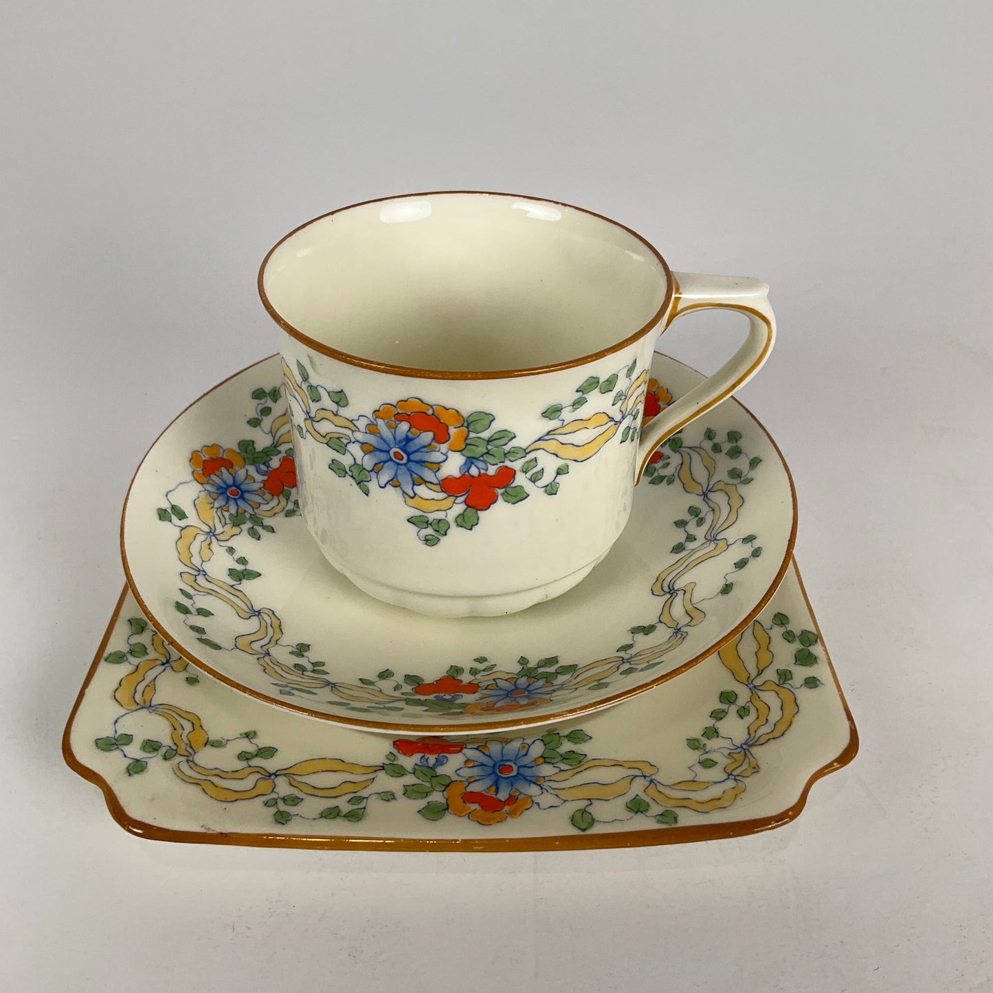 Royal Doulton - Cup Saucer And Square Plate Coffee & Tea Cups