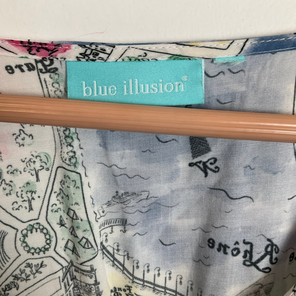 Blue Illusion - Shirt Top - 14 - Shirts & Tops