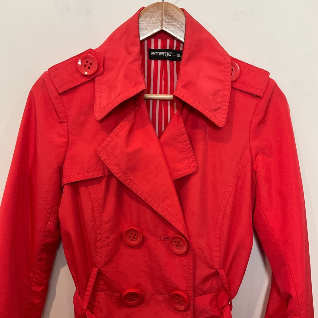 Emerge - Candy Stripes Red Coat - 10 - Coats & Jackets